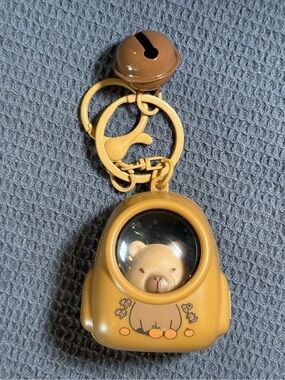 Creative Kapibala Luminous Keychain Cute Cartoon Space Capsule Capybara Keyring